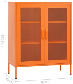 Armário de arrumação aço 80x35x101,5 cm laranja