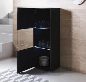 Vitrine Lukis de 128cm - Preto - Design Moderno