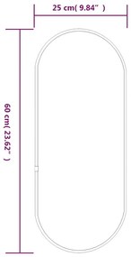 Espelho de parede 60x25 cm oval dourado