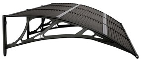 Toldo de porta 300x75 cm policarbonato preto