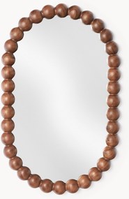 Espelho de parede oval com moldura em madeira de acácia Ayu