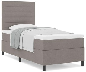 Cama Box Spring com Colchão Taupe 80x200 cm Tecido