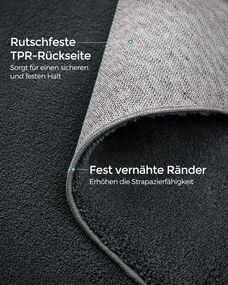 Tapete para sala de estar antiderrapante 160 x 230 cm cinza antracite