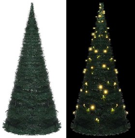 Árvore Natal pop-up artificial pré-iluminada 210 cm verde