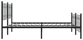Estrutura de cama com cabeceira e pés 183x213 cm metal preto