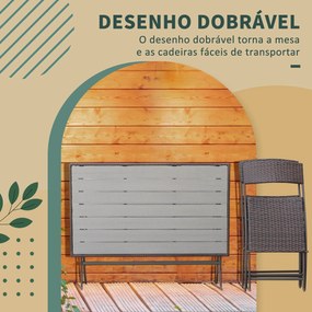 Conjunto de Refeição para Jardim – Ravello – 120x70 cm – Castanho – Vi