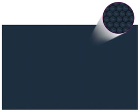 Película para piscina PE solar flutuante 800x500cm preto e azul
