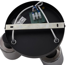 Candeeiro de Teto Moderno Preto com Vidro Fumê Redondo 3 Luzes - Cilin