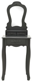Conj. toucador com banco 50x59x136 cm madeira paulownia cinza