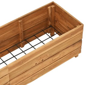 Vaso/floreira 150x40x38 cm madeira de teca reciclada e aço
