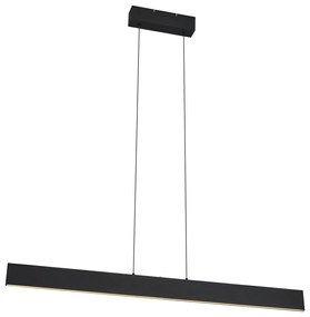 Candeeiro suspenso moderno preto com LED e regulação de 3 níveis - Straight Moderno