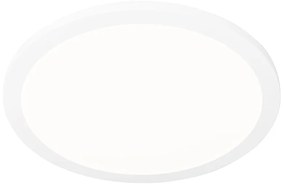 Candeeiro de teto branco 40cm redondo com LED regulável em 3 níveis IP44 - Steve Moderno