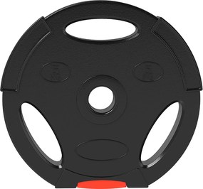 Conjunto de Discos de Pesos de 4 Peças 2x5 kg e 2x2,5 kg (BARRA NÃO INCLUIDA) com Orifícios de 2,5 cm para Treino Fitness Preto