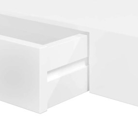 Prateleiras de parede suspensas com gavetas 2 pcs branco 80 cm