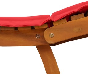 Espreguiçadeiras vidaXL com almofadas 2 pcs Vermelho Madeira de Acácia