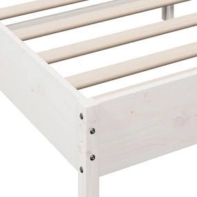 Cama sem colchão 180x200 cm madeira de pinho maciça branco