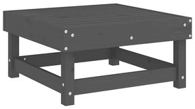 Apoios de pés p/ jardim c/ almofadões 2 pcs pinho maciço cinza