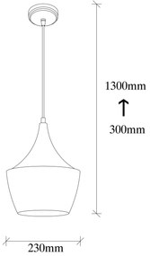 Candeeiro Chandelier Elmas – Preto e Vermelho – 23 cm de Diâmetro x 13