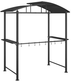 Gazebo churrasco prateleiras laterais 210x114x230 aço antracite