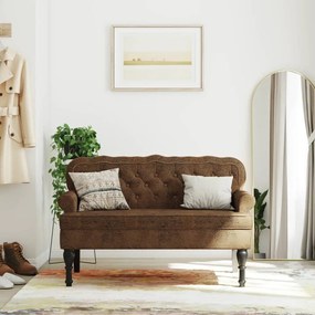 vidaXL Banco com encosto 119,5x64,5x75 cm camurça castanho