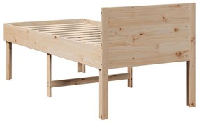 Cama sem colchão 90x200 cm madeira de pinho maciça