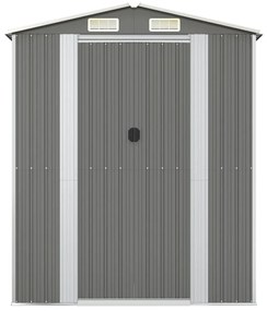 Abrigo de jardim 192x108x223 cm aço galvanizado cinzento-claro