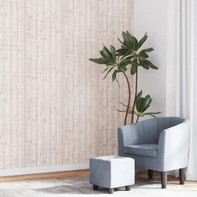 vidaXL Papel parede 3D grão de madeira 10x0,53 m não-tecido cinza