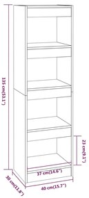 Estante/divisória 40x30x135 cm cor sonoma cinza
