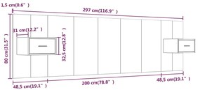 Cabeceira cama + armários madeira processada branco