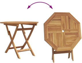Conjunto Bistro de Jardim Dobrável de 3 Peças de Madeira Sólida de Acá