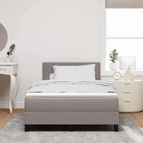 Cama Box com Colchão &amp; LED Taupe 120x190 cm Tecido