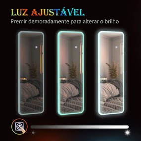 HOMCOM Espelho de Corpo Inteiro com Luzes LED 120x40 cm Espelho de Par