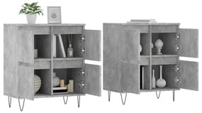 Aparadores 2 pcs derivados de madeira cinzento cimento