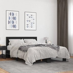 vidaXL Estrutura de cama 120x200 cm derivados de madeira/metal preto