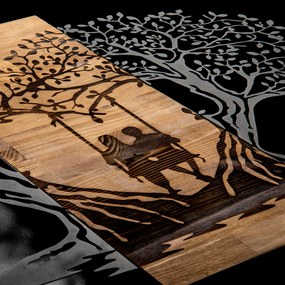 Acessório Decorativo de Parede Eva – Preto e Nogueira – 76 x 58 cm