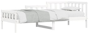 Sofá-cama 80x200 cm madeira de pinho maciça branco