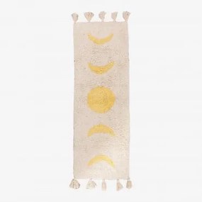 Tapete De Banho Retangular 40x135 Cm Em Algodão Nocti Beige Creme - Sklum