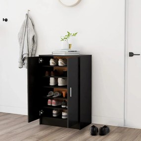 vidaXL Armário para sapatos 60x35x92 cm derivados de madeira preto