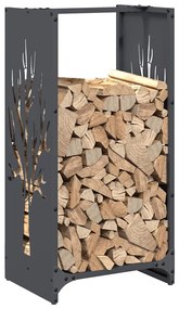 Suporte para lenha 40x30x80 cm aço laminado a frio antracite