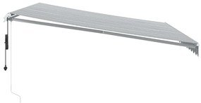 Toldo retrátil automático com LED 450x350 cm antracite/branco