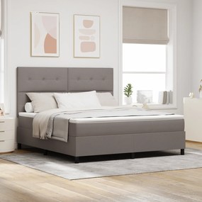 vidaXL Cama Box com Colchão e LED Taupe 180x200 cm Tecido