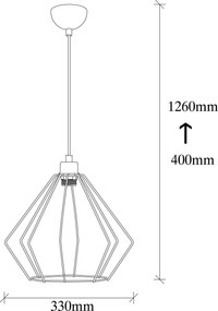 Candeeiro de Teto Maden – Cobre e Preto – 33 cm