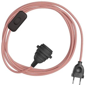 SnakeBis Zig-Zag para abajur - Cablagem com casquilho e cabo têxtil efeito Zig-Zag - 3 Metros / E27 / RZ09