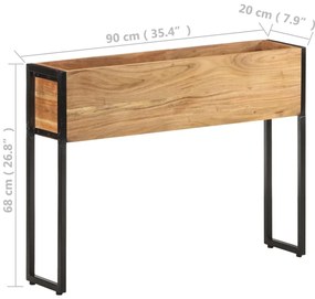 Vaso/floreira 90x20x68 cm madeira de acácia maciça