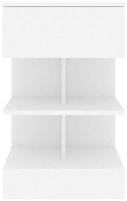 Mesa de cabeceira 40x35x65 cm contraplacado branco