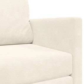 Sofá-Cama de Chão 2 em 1 Creme 124x204x61 cm Veludo