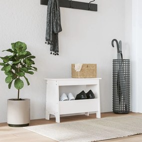 vidaXL Banco de corredor 60x28x45 cm madeira de pinho maciça branco