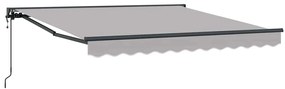Toldo Retrátil Manual Cinzento-claro 300x250 cm Tecido