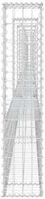 Cesto gabião em forma de U c/ 7 postes 740x20x100 cm ferro