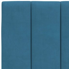 Estrutura de cama c/ luzes LED 120x200 cm veludo azul